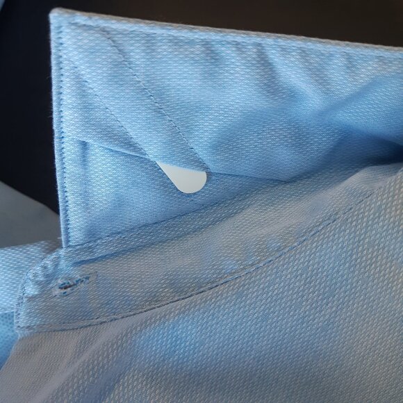 Calvin Klein SZ 16.5 Regular Fit Light Blue 100% Cotton Men's Button Up Shirt - Picture 8 of 13